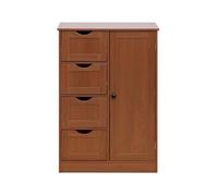 Meuble de salle de bain sur pied 4 tiroirs 1 porte en bois brun - MOBILI REBECCA