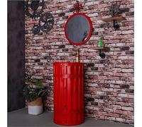 Meuble de salle de bain sur pied avec lavabo - Meuble sous lavabo autoportant - Rangement sous évier - Compact 45,7 x 45,7 x 86,9 cm - Design moderne pour les petits espaces