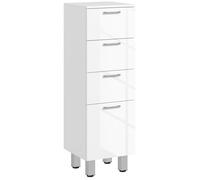 Meuble de salle de bain sur pied - kleankin - 4 tiroirs et base surélevée - commode salle de bain salon chambre - 30x30x93 cm,