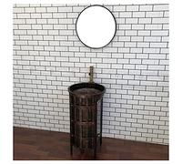 Meuble de salle de bain sur pied sous l'évier, meuble de salle de bain de style industriel, amovible, en fer, gris (laiton avec miroir)