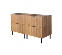 Meuble de Salle de Bain sur Pieds Sous Double Vasque FLOW - Chêne Craft - 120 cm