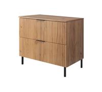 Meuble de Salle de Bain sur Pieds Sous Vasque avec Plan FLOW - Chêne Craft - 80 cm