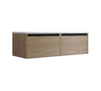 Meuble de salle de bain suspendu 120cm NICE EDGE bois clair - Vasque en céramique