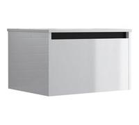 Meuble de salle de bain suspendu 60cm NICE EDGE blanc brillant - Vasque en céramique Blanc brillant G