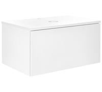 Meuble de Salle de Bain Suspendu 80 x 52 cm Mural Cannelé Blanc Alzira
