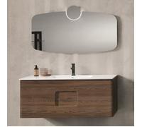 Meuble de salle de bain suspendu - ARCO - 100 cm - Noyer - Contemporain - Design