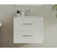 Vente-unique - Meuble de Salle de Bain Suspendu avec Simple Vasque - Coloris Blanc - 60 cm - Kayla