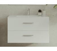 Meuble de salle de bain suspendu avec simple vasque - Coloris blanc - 80 cm - KAYLA