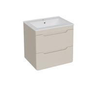 Vente-unique - Meuble de Salle de Bain Suspendu avec Vasque à encastrer - Beige - 60 cm - Aruba