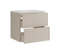 Vente-unique - Meuble de Salle de Bain Suspendu avec Vasque à encastrer - Beige - 60 cm - ONDIL
