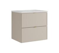 Meuble de salle de bain suspendu avec vasque à encastrer - Beige - 60 cm - ONDIL