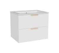 Vente-unique - Meuble de Salle de Bain Suspendu avec Vasque à encastrer - Blanc - L60 cm - AVORELI