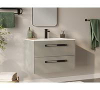 Vente-unique - Meuble de Salle de Bain Suspendu avec Vasque à encastrer - Gris - 80 cm - FELNA
