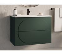 Meuble de salle de bain suspendu avec vasque à encastrer - Vert - 80 cm - VUTOMA
