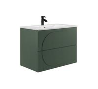 Meuble de salle de bain suspendu avec vasque à encastrer - Vert - 80 cm - VUTOMA