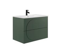 Meuble de salle de bain suspendu avec vasque à encastrer - Vert - 80 cm - VUTOMA