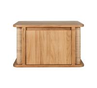 Meuble de salle de bain suspendu en bois teck massif et cannage rotin L60 cm SOLEA