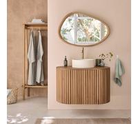 Meuble de salle de bain suspendu teck