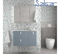 Meuble de salle de bain suspendu UNIIQ 900 BLUE FOG gauche 1 porte et 2 tiroirs - 83125 SALGAR