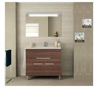 Meuble de salle de bain suspendu VEGA - Frêne thé - Simple vasque - 80x82x45cm