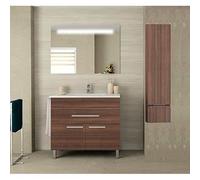 Meuble de salle de bain - SYN - 60CM - Frêne tea - Miroir rétro-éclairé LED - Porte-serviettes inclus