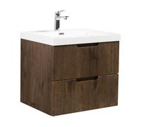 Meuble de salle de bain Thermis 60 cm lavabo Badplaats - Marron noyer