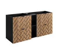 Meuble de salle de bain - Trend - Chêne Craft - 140 x 57 x 46 cm - 4 tiroirs - Poignée noire