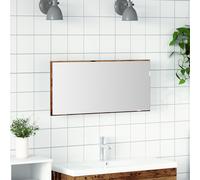 Meuble De Salle De Bain Vidaxl Avec Miroir Et Lumière Led En Vieux Bois 80x37 Cm