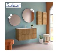 Meuble de salle de bains 2 tiroirs Biba 1000 Chêne Africain - SALGAR 113865