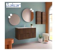 Meuble de salle de bains 2 tiroirs Biba 1000 Noyer Maya - SALGAR 113866