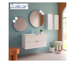 Meuble de salle de bains 2 tiroirs Biba 1000 White Cotton - SALGAR 113862