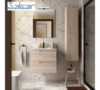 Meuble de salle de bains 2 tiroirs Vima 600 Chêne Naturel - SALGAR 113614