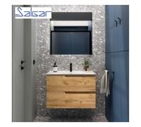 Meuble de salle de bains 2 tiroirs Vima 800 Chêne Africain - SALGAR 111730