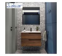 Meuble de salle de bains 2 tiroirs Vima 800 Noyer Maya - SALGAR 113484