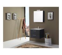 Meuble De Salle De Bains 60 Cm 'boston' En Chêne Foncé Avec Miroir-Armoire