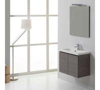 MEUBLE DE SALLE DE BAINS 60 cm SUSPENDU AVEC DEUX PORTES 'MANHATTAN' GRIS