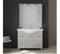 MEUBLE DE SALLE DE BAINS À POSER 105 CM AVEC PORTES LAVABO ET MIROIR | RIMINI