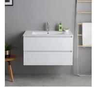 MEUBLE DE SALLE DE BAINS AVEC LAVABO 80CM BLANC BILBAO