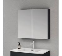 Meuble de salle de bains avec miroir et rangement réglable - SO GOOD - Anthracite mat - 80x15x70 cm