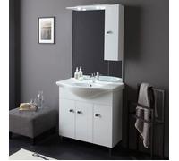 MEUBLE DE SALLE DE BAINS DE 85 CM À POSER AU SOL, BLANC BRILLANT | SMERALDO