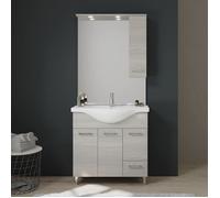 MEUBLE DE SALLE DE BAINS DE 85 CM SUR PIEDS CHROMÉS CHÊNE GRIS | RIMINI