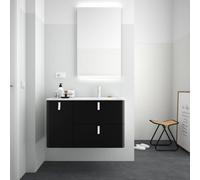 Meuble de salle de bains Noir mat Gauche 1200 UNIIQ - SALGAR 24677