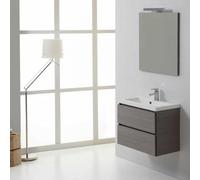 Meuble De Salle De Bains Suspendu Manhattan 60 Cm Avec Tiroirs Gris
