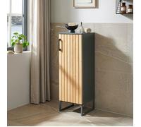 Meuble de salle de bains Svanes 90 x 30 x 30 cm gris foncé / naturel