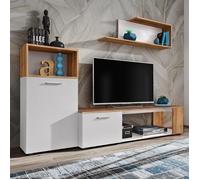 Meuble de salon - asm - Unité murale ABW Maze I - Blanc mat - Design contemporain - 200x40x160 cm