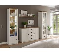 Meuble De Salon En Pin Blanc Et Chêne Clair 230Cm