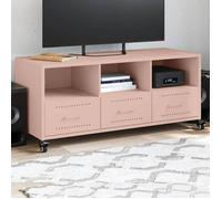 MEUBLE DE SALON - Meuble TV - TV Lowboard,Table TV - rose 100,5x39x43,5cm acier FR994