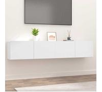 MEUBLE DE SALON - Meubles TV 2 pcs - TV Lowboard suspendu, blanc 80x30x30cm - Bois d'ingénierie FR975