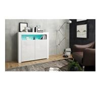 Meuble de salon - MPC - Blanc mat - 107 cm - 2 portes push to open