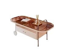 Meuble de Salon Table basse moderne simple, table centrale, table de canapé avec étagère de rangement ouverte et tiroir for salon, bureau, bureau, tables de cocktail, assemblage facile Minimaliste